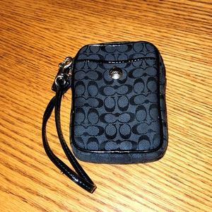 Coach small black classic wristlet